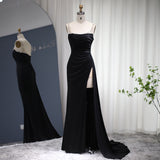Purple High Slit Mermaid Evening Dress 2022 Dubai Luxury Long Party Dresses for Women Wedding Guest Formal Prom Gown
