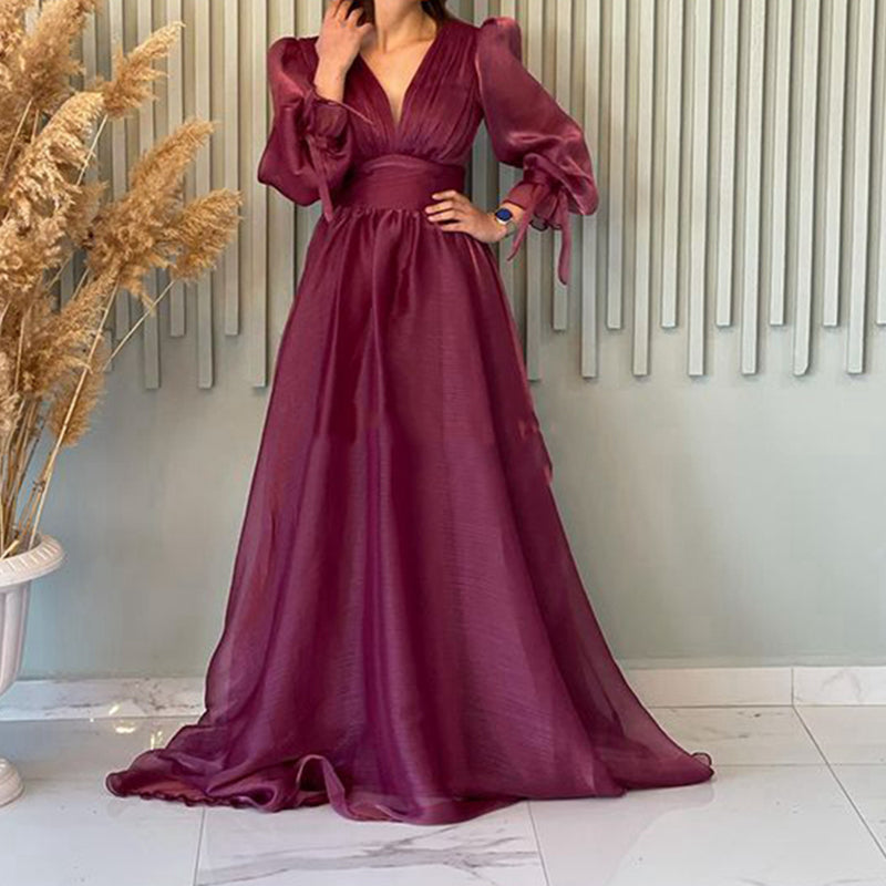 Cap Sleeves Long Evening Dresses A Line Organza Formal Party Prom Gowns Dress Event Vestidos Robes De Soirée