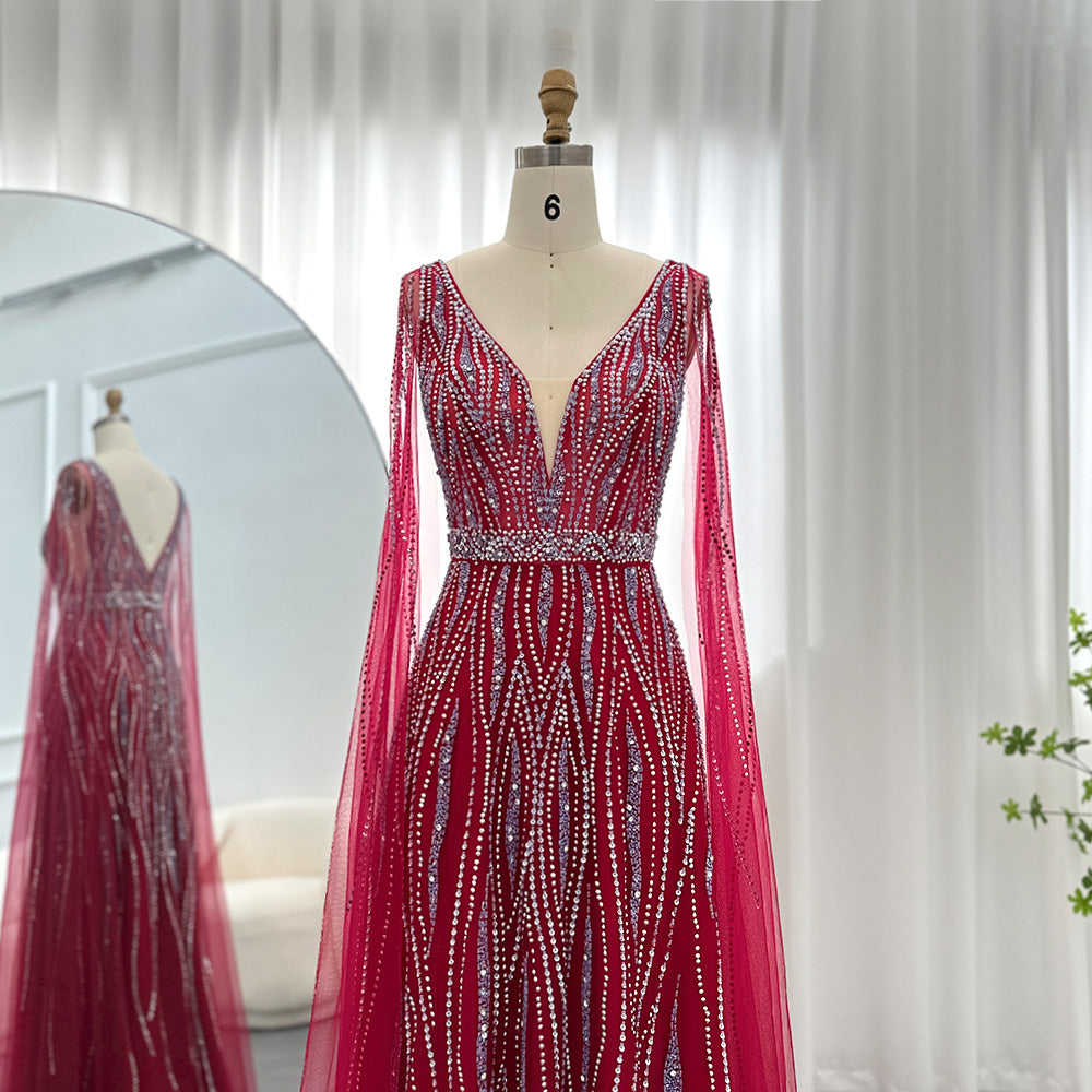 Amazon.com: Luxury Pink Arabic Evening Dress with Cape Short Midi Women  Wedding Party Dress : Clothing, Shoes & Jewelry