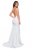 Emilie Satin Gown Sky Blue Prom Dresses Party Dresses